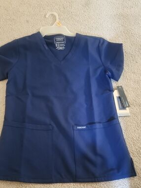 Cherokee Navy Blue V-Neck Scrub Top